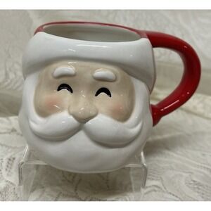 Santa Claus Face Mug Ceramic Red Christmas Holiday December Santa Threshold